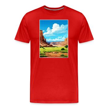 Capitol Reef National Park Vintage Reiseposter - Männer Premium Bio T-Shirt - Rot - Vorne - Damien (186cm)