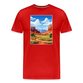 Capitol Reef National Park Vintage Reiseposter - Männer Premium Bio T-Shirt - Rot - Vorne - Damien (186cm)