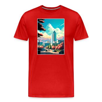 San Jose Kalifornien Vintage Reiseposter Souvenir - Männer Premium Bio T-Shirt - Rot - Vorne - Damien (186cm)