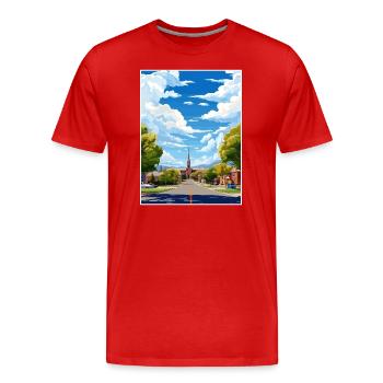 Vernal Utah affiches Vintage voyage affiche Souvenir - T-shirt bio Premium Homme - rouge - Devant - Damien (186cm)