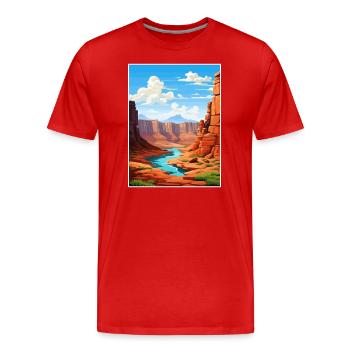 Vernal Utah affiches Vintage voyage affiche Souvenir - T-shirt bio Premium Homme - rouge - Devant - Damien (186cm)