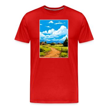 Torrey Utah affiches Vintage voyage affiche Souvenir - T-shirt bio Premium Homme - rouge - Devant - Damien (186cm)
