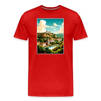 Mount Bonnell Texas Vintage Reiseposter Souvenir - Männer Premium Bio T-Shirt - Rot - Vorne - Damien (186cm)