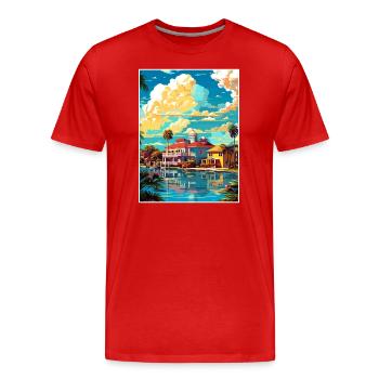 Melbourne Florida Vintage Reiseposter Souvenir - Männer Premium Bio T-Shirt - Rot - Vorne - Damien (186cm)