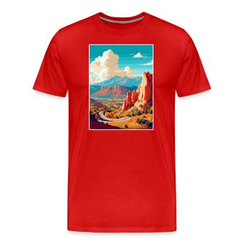 Colorado Springs Vintage Reiseposter Souvenir - Männer Premium Bio T-Shirt - Rot - Vorne - Damien (186cm)