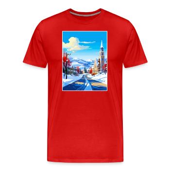 Park Utah Vintage Voyage Poster WPA Souvenir - T-shirt bio Premium Homme - rouge - Devant - Damien (186cm)