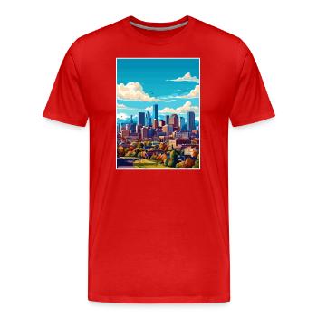 Denver Colorado Vintage Voyage Poster WPA Souvenir - T-shirt bio Premium Homme - rouge - Devant - Damien (186cm)
