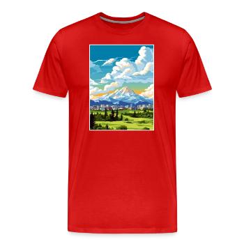 Anchorage Alaska Vintage Travel Poster Souvenir - Men's Premium Organic T-Shirt - red - Front - Damien (186cm)