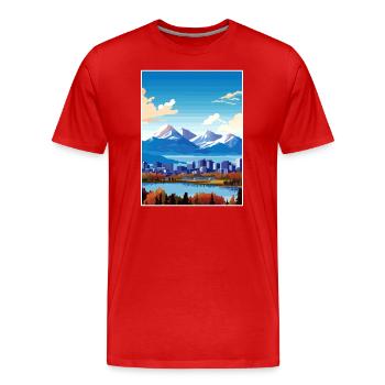 Anchorage Alaska Vintage Travel Poster Souvenir - Men's Premium Organic T-Shirt - red - Front - Damien (186cm)
