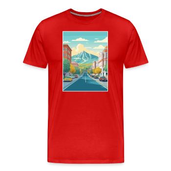 Provo Utah affiches Vintage voyage affiche Souvenir - T-shirt bio Premium Homme - rouge - Devant - Damien (186cm)