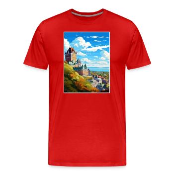 Quebec Kanada Vintage Reiseposter WPA Souvenir - Männer Premium Bio T-Shirt - Rot - Vorne - Damien (186cm)