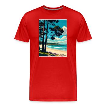 Manly Beach Australien Vintage Reiseposter WPA - Männer Premium Bio T-Shirt - Rot - Vorne - Damien (186cm)