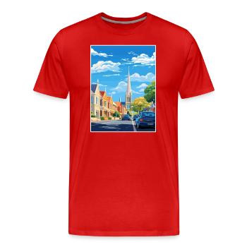 Christchurch Nouvelle-Zélande Vintage Travel Poster WPA - T-shirt bio Premium Homme - rouge - Devant - Damien (186cm)