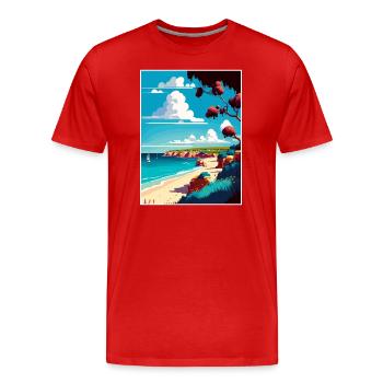 Mornington Halbinsel Australien Reiseposter - Männer Premium Bio T-Shirt - Rot - Vorne - Damien (186cm)