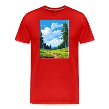 Kaitoke Regional Park Neuseeland Reiseposter - Männer Premium Bio T-Shirt - Rot - Vorne - Damien (186cm)