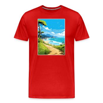 Abel Tasman Coastal Track Neuseeland Souvenir - Männer Premium Bio T-Shirt - Rot - Vorne - Damien (186cm)