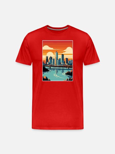 Brisbane Australien Vintage Travel Plakat Souvenir - Herre Premium T-shirt økologisk - rød