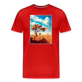 Outback Au Australie Vintage voyage affiche WPA Art - T-shirt bio Premium Homme - rouge - Devant - Damien (186cm)