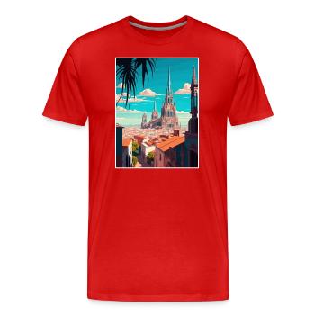 Guadalajara Décoration Vintage Voyage Affiche WPA - T-shirt bio Premium Homme - rouge - Devant - Damien (186cm)