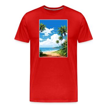 Heilige Teresa Costa Rica Vintage Reiseposter WPA - Männer Premium Bio T-Shirt - Rot - Vorne - Damien (186cm)