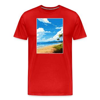 Nicoya Halbinsel Costa Rica Vintage Reiseposter - Männer Premium Bio T-Shirt - Rot - Vorne - Damien (186cm)