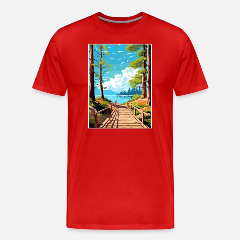 Parque Nacional Los Arrayanes Reiseposter - Männer Premium Bio T-Shirt - Rot