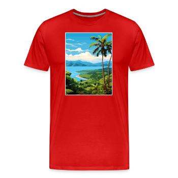 Nicoya Halbinsel Costa Rica Vintage Reiseposter - Männer Premium Bio T-Shirt - Rot - Vorne - Damien (186cm)