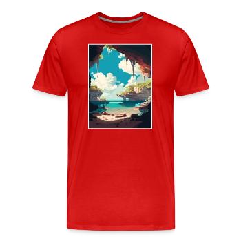 Yucantan Halbinsel Dekoration Reiseposter - Männer Premium Bio T-Shirt - Rot - Vorne - Damien (186cm)