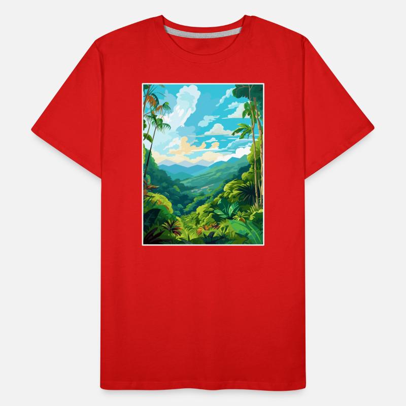 Amazone Rainforest Vintage voyage affiche Souvenir T-shirt bio Premium Homme
