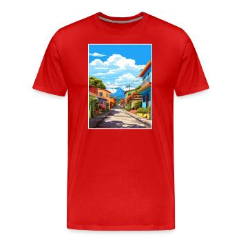 San Jose Costa Rica Vintage Reiseposter Souvenir - Männer Premium Bio T-Shirt - Rot - Vorne - Damien (186cm)