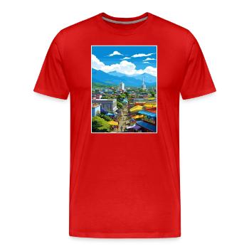 San Jose Costa Rica Vintage Travel Poster Souvenir - Men's Premium Organic T-Shirt - red - Front - Damien (186cm)