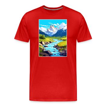 PatagoniaaVintage Travel Poster WPA Art - Men's Premium Organic T-Shirt - red - Front - Damien (186cm)