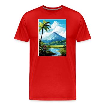 La Fortuna Costa Rica Vintage Travel Poster WPA - Men's Premium Organic T-Shirt - red - Front - Damien (186cm)