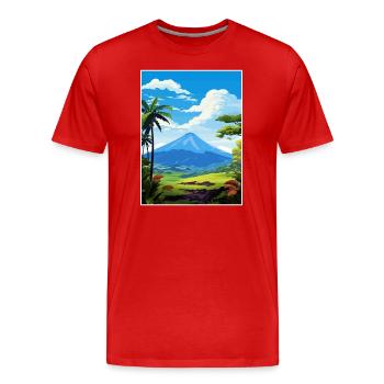 La Fortuna Costa Rica Vintage Travel Poster WPA - Men's Premium Organic T-Shirt - red - Front - Damien (186cm)