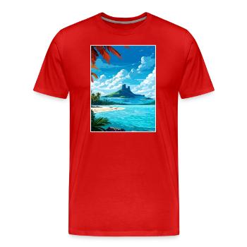 Bora Französisch-Polynesien Vintage Reiseposter WPA - Männer Premium Bio T-Shirt - Rot - Vorne - Damien (186cm)