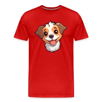 Cirnechi Dell Ätna Hunderasse Aquarell Karikatur Ka - Männer Premium Bio T-Shirt - Rot - Vorne - Damien (186cm)