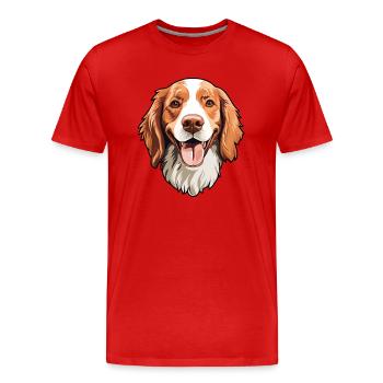 Irischer roter und weißer Setter Hund Rasse Aquarell ca - Männer Premium Bio T-Shirt - Rot - Vorne - Damien (186cm)
