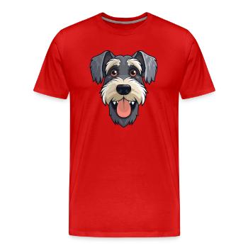 Standard Schnauzer Hunderasse Aquarell Karikatur Ka - Männer Premium Bio T-Shirt - Rot - Vorne - Damien (186cm)
