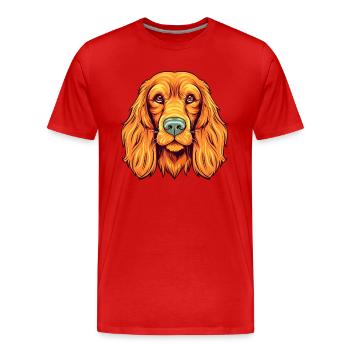 Irischer Setter Hund Rasse Aquarell Karikatur Kawaii C - Männer Premium Bio T-Shirt - Rot - Vorne - Damien (186cm)