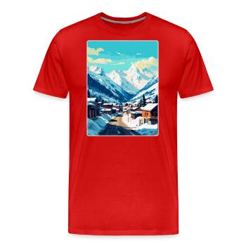 Ischgl Österreich Vintage Reiseplakat Souvenir WPA - Männer Premium Bio T-Shirt - Rot - Vorne - Damien (186cm)