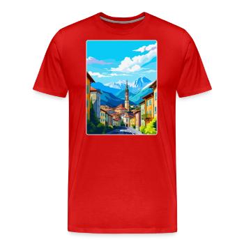 Bozen Italien Vintage Reiseplakat WPA Souvenir - Männer Premium Bio T-Shirt - Rot - Vorne - Damien (186cm)