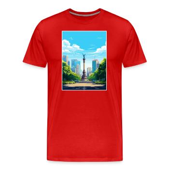 Mexiko-Stadt Vintage Reiseplakat Souvenir - Männer Premium Bio T-Shirt - Rot - Vorne - Damien (186cm)
