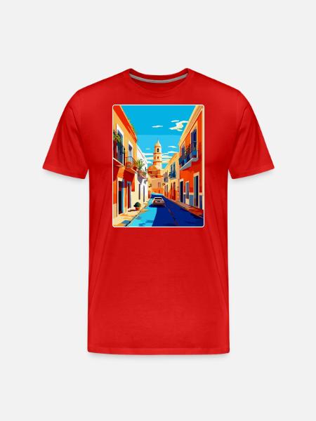 Jerez De La Frontera Spain Vintage Travel Poster - Men's Premium Organic T-Shirt - red