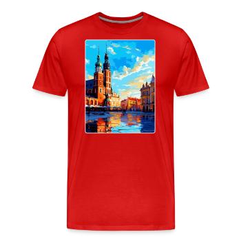 Krakau Polen Vintage Reiseplakat WPA Souvenir - Männer Premium Bio T-Shirt - Rot - Vorne - Damien (186cm)