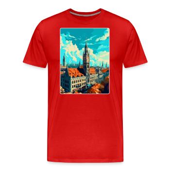München Deutschland Vintage Reiseplakat Souvenir WPA - Männer Premium Bio T-Shirt - Rot - Vorne - Damien (186cm)