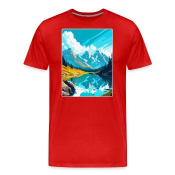 Berge Polen Vintage Reise Poster WPA - Männer Premium Bio T-Shirt - Rot - Vorne - Damien (186cm)