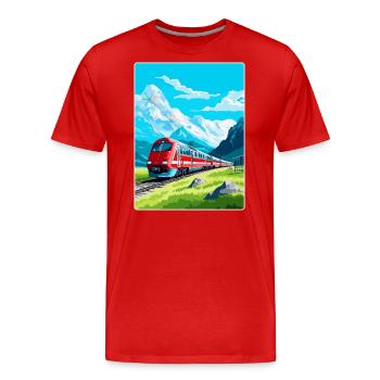 Glacier Express Suisse Affiche de voyage vintage - T-shirt bio Premium Homme - rouge - Devant - Damien (186cm)