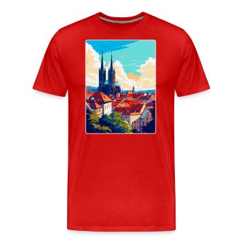 Brünn Tschechische Republik Vintage Reiseplakat Souvenir - Männer Premium Bio T-Shirt - Rot - Vorne - Damien (186cm)