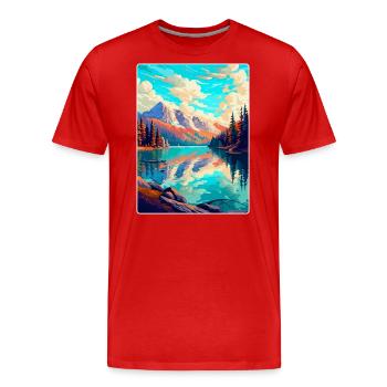 Caumasee Schweiz Vintage Reiseposter WPA Art - Männer Premium Bio T-Shirt - Rot - Vorne - Damien (186cm)