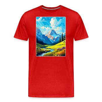 Berge Polen Vintage Reise Poster WPA - Männer Premium Bio T-Shirt - Rot - Vorne - Damien (186cm)